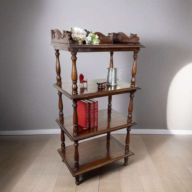 Antica Etagere libreria in legno vecchio mobile 800 a più ripiani per ufficio Categoria Scrittoi & Ribalte