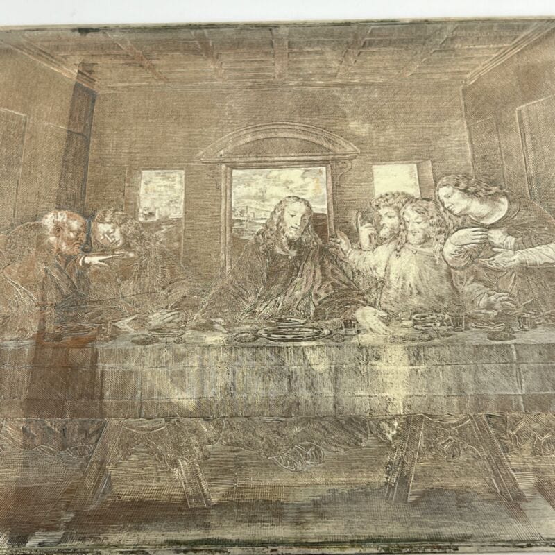 Antica lastra in Rame e Argento Ultima Cena Matrice per incisioni epoca 800 Gesu Categoria Oggetti sacri - rosari