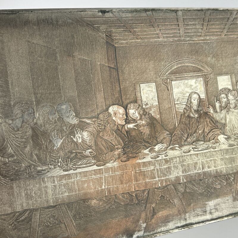 Antica lastra in Rame e Argento Ultima Cena Matrice per incisioni epoca 800 Gesu Categoria Oggetti sacri - rosari