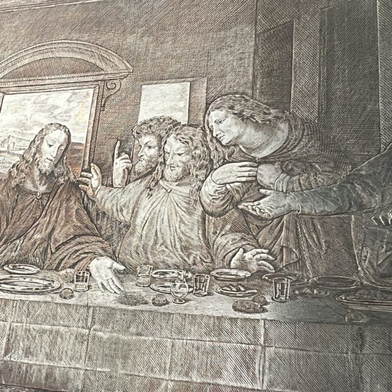 Antica lastra in Rame e Argento Ultima Cena Matrice per incisioni epoca 800 Gesu Categoria Oggetti sacri - rosari