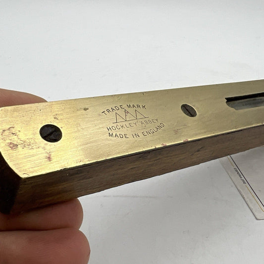 Antica livella bolla in legno e ottone vecchio strumento vintage Hockley Abbey Categoria Attrezzi e Strumenti