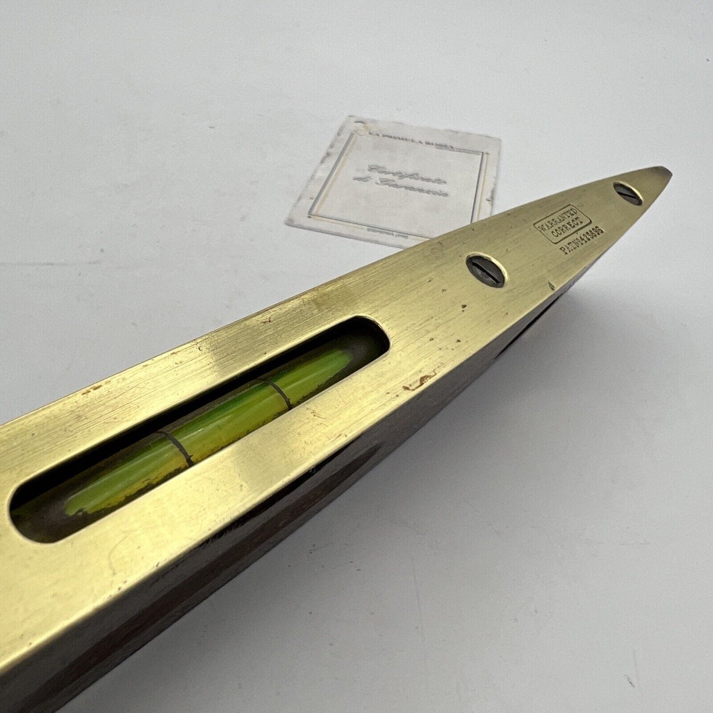 Antica livella bolla in legno e ottone vecchio strumento vintage Marples & sons Categoria Attrezzi e Strumenti