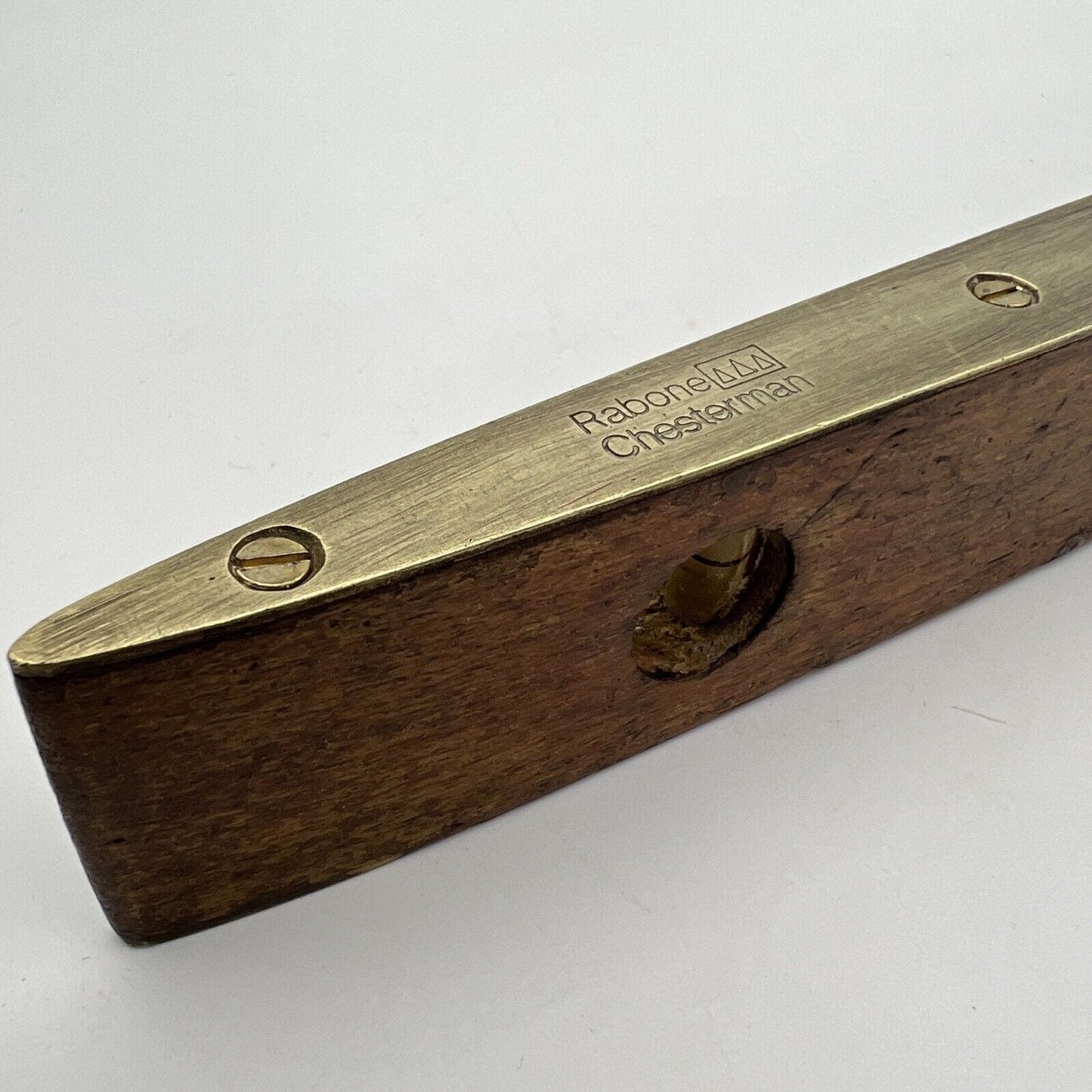 Antica livella da due bolle in legno e ottone vecchio strumento vintage Rabone Categoria Attrezzi e Strumenti