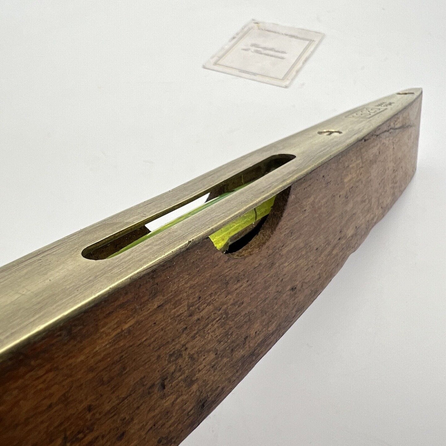 Antica livella da due bolle in legno e ottone vecchio strumento vintage Rabone Categoria Attrezzi e Strumenti