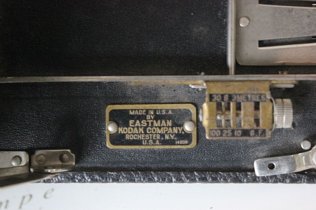 Antica Macchina Fotografica A Soffietto Kodak Eastman 3 Autographic 1917 Vintage Categoria Lenti-Cannocchiali-Occhiali