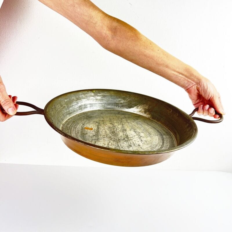 Antica Padella in rame stagnata vecchia pentola tegame teglia casseruola 900 Categoria altro