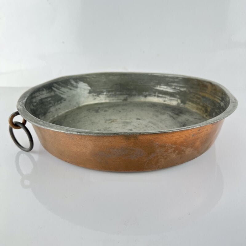 Antica Padella in rame vecchia pentola tegame teglia stagnata casseruola d'epoca Categoria Ottone