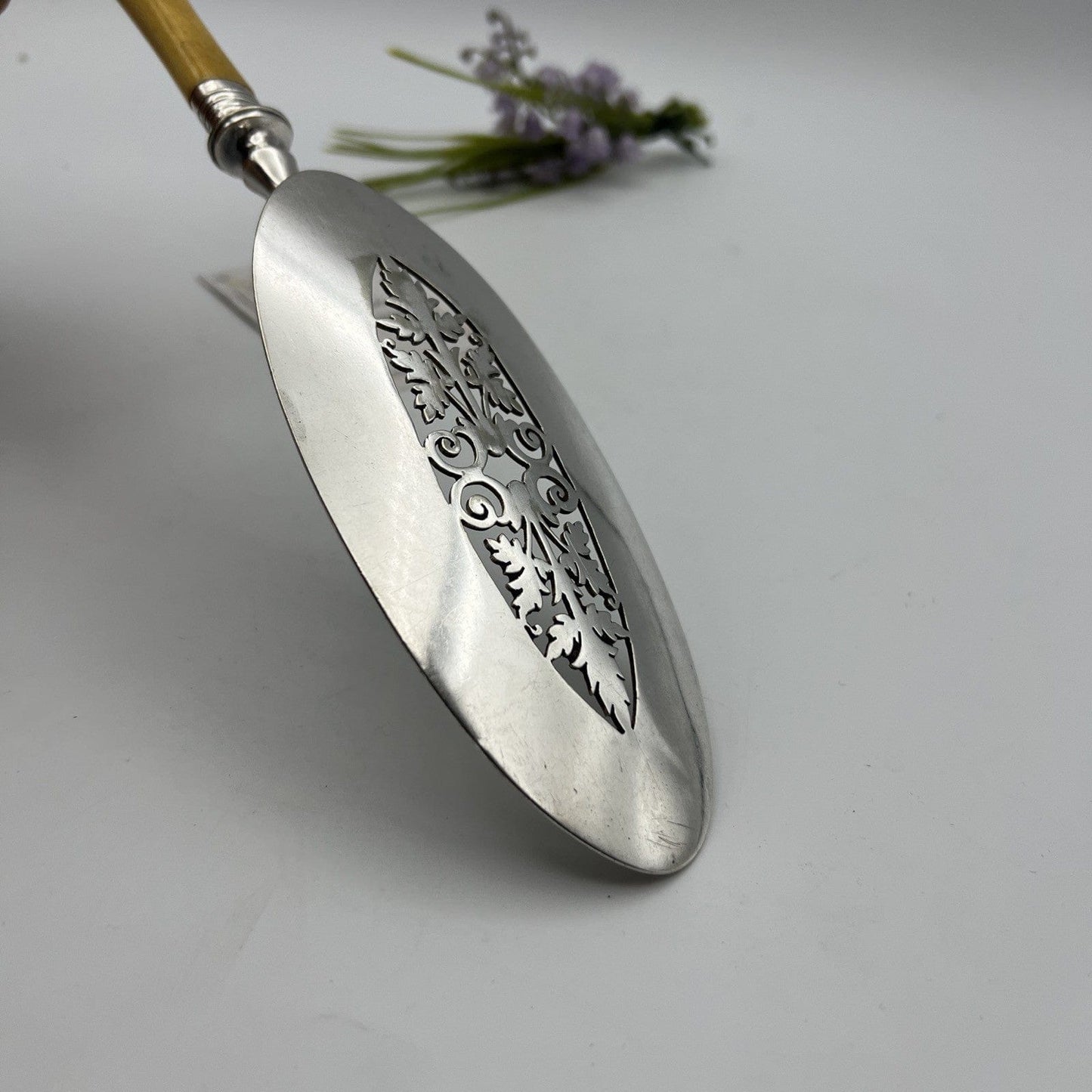 Antica Paletta da servizio pesce in Sheffield e Argento 925 per dolci traforata Categoria Silver plated sheffield style
