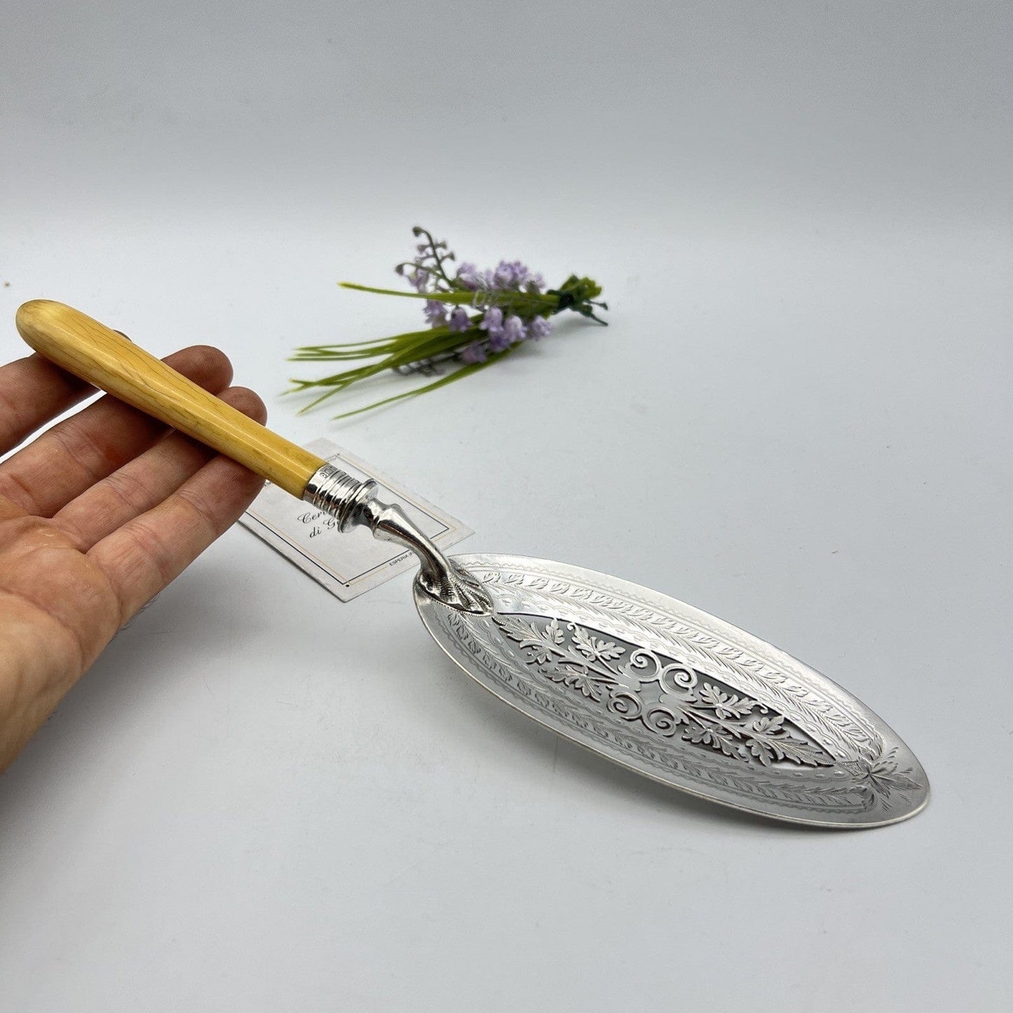 Antica Paletta da servizio pesce in Sheffield e Argento 925 per dolci traforata Categoria Silver plated sheffield style