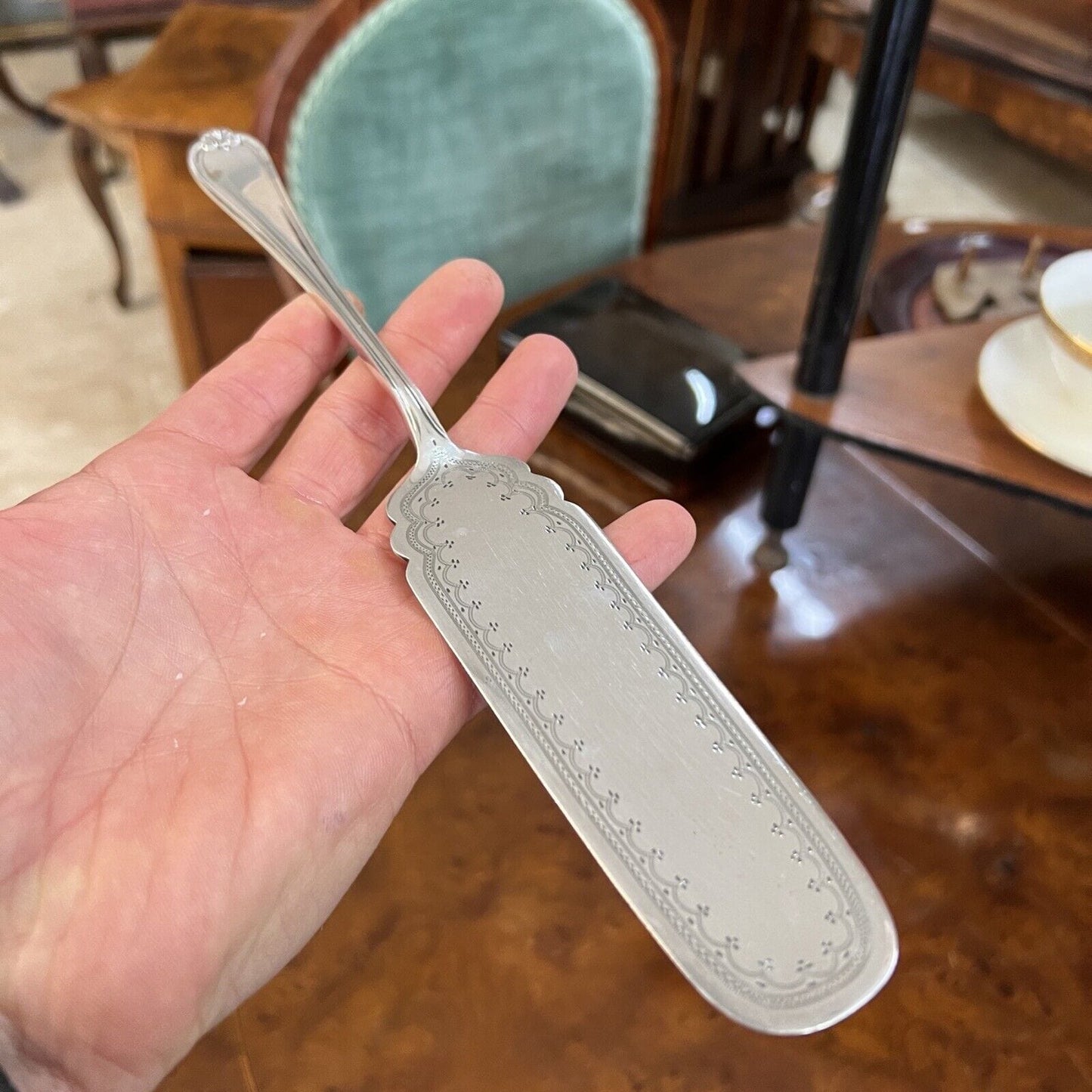 Antica Paletta dolce in argento sheffield posata da tavola per crostata e torta Categoria Silver plated sheffield style