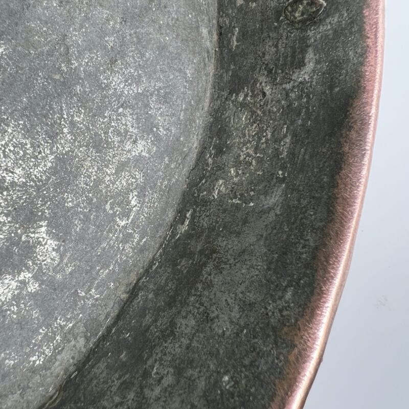 Antica Pentola in rame padella tegame teglia rotonda stagnata piatto casseruola Categoria Ottone