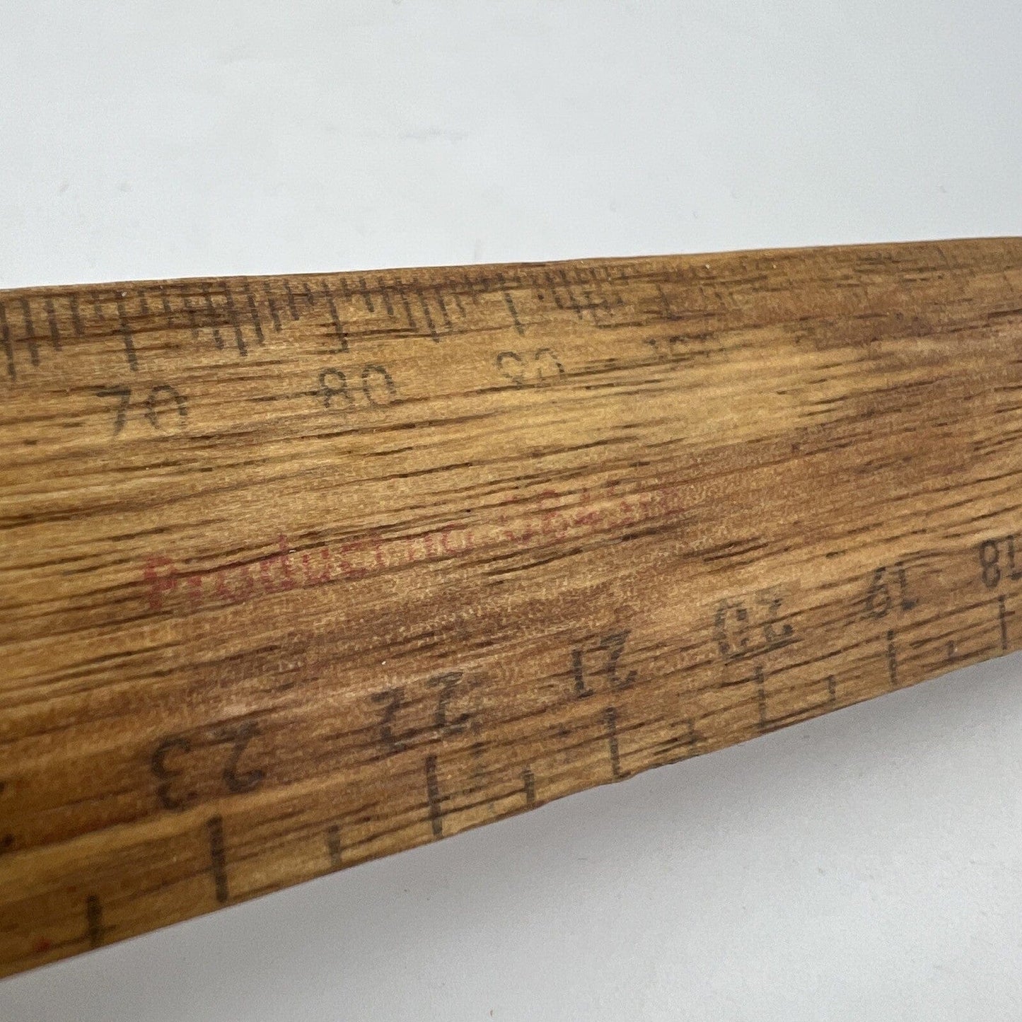 Antica riga righello inglese vintage in legno da scrivania per disegno Anni '70 Categoria Attrezzi e Strumenti