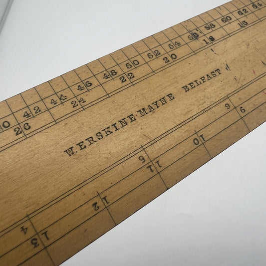 Antica riga righello inglese vintage in legno da scrivania per disegno Anni '70 Categoria Attrezzi e Strumenti