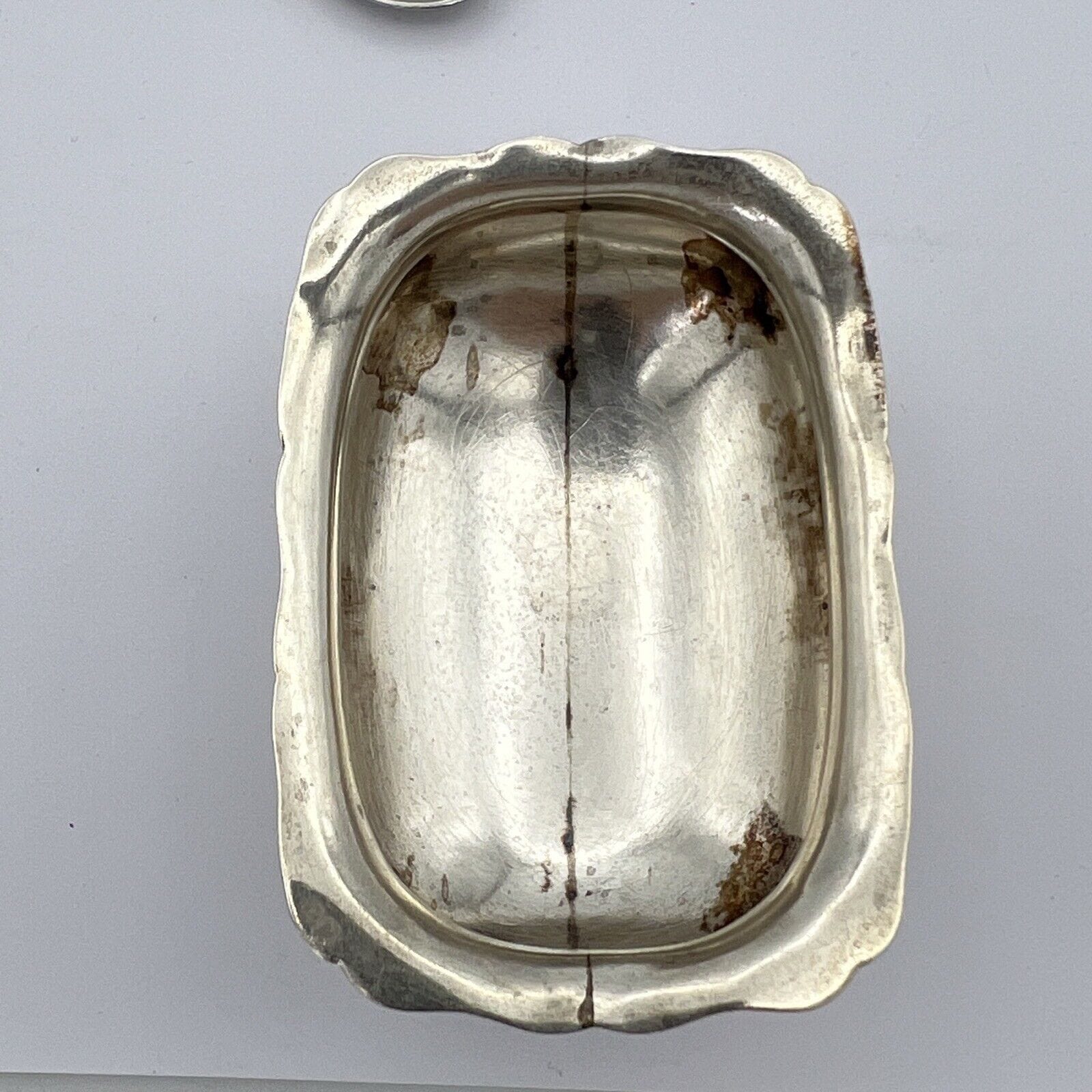 Antica Saliera in argento sterling silver 925 da tavola con cucchiaino epoca 800 Categoria  Sheffield & Argento