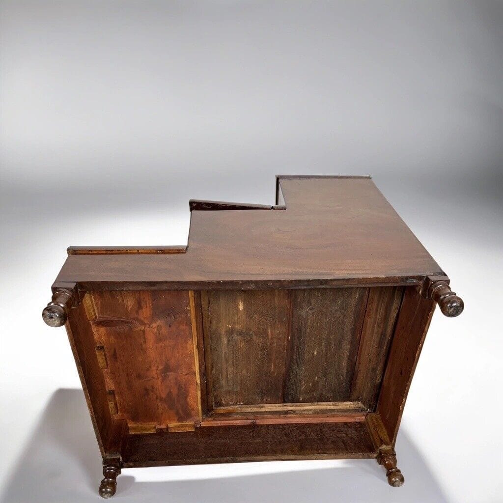 Antica Scaletta da biblioteca libreria scala in mogano e pelle epoca 800 Categoria Sgabelli - Pouf - Poggiapiedi