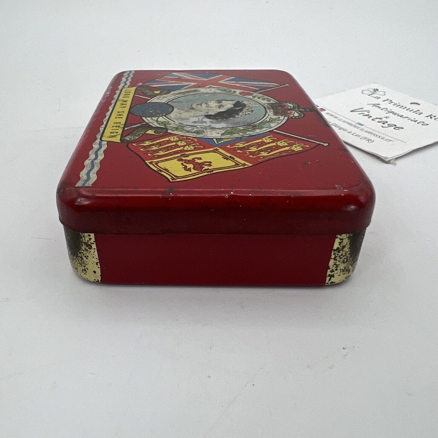 Antica Scatola in latta inglese incoronazione Regina Elisabetta II 1953 Reale 50 Categoria Collezionismo:Collezioni diverse:Scatole di latta