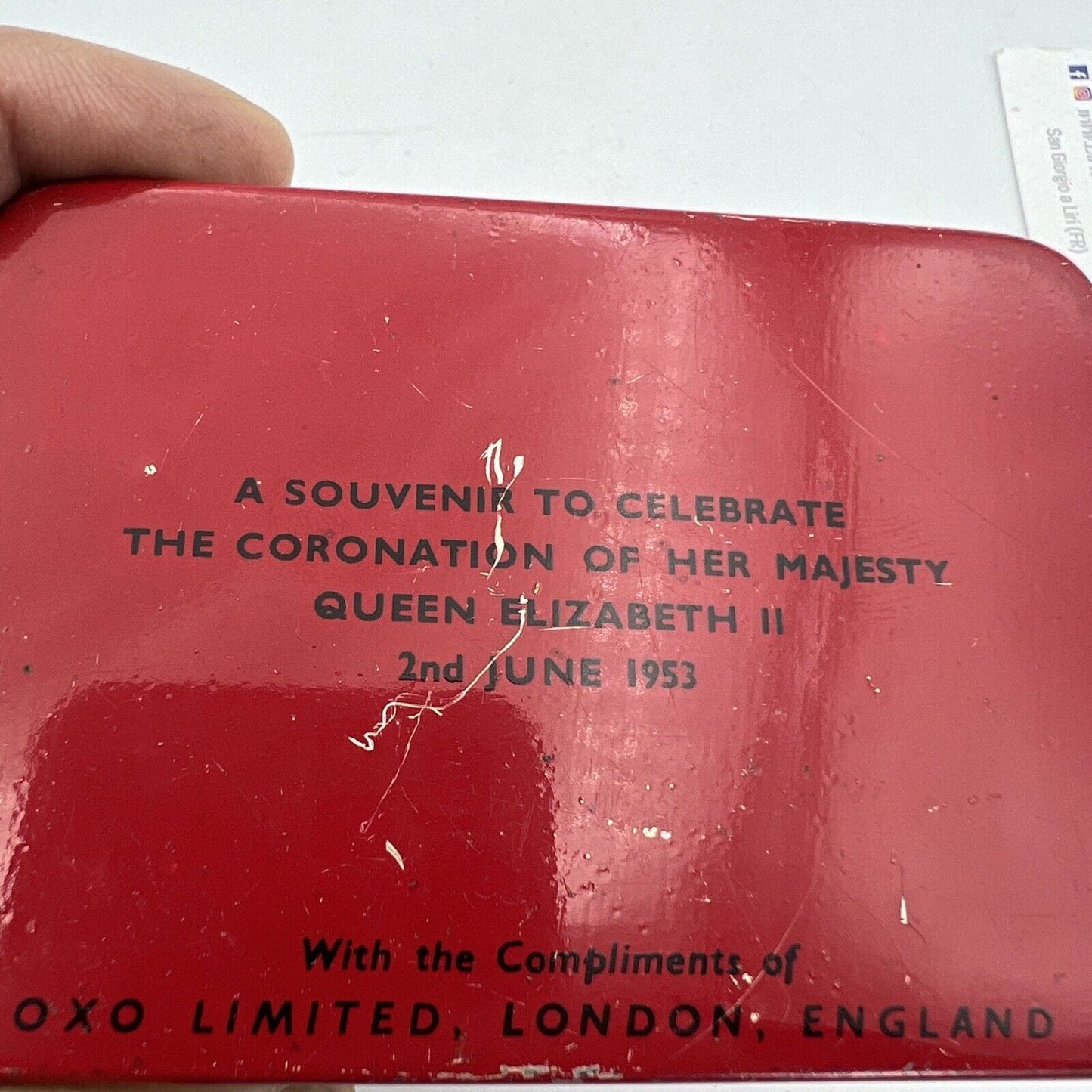 Antica Scatola in latta inglese incoronazione Regina Elisabetta II 1953 Reale 50 Categoria Collezionismo:Collezioni diverse:Scatole di latta