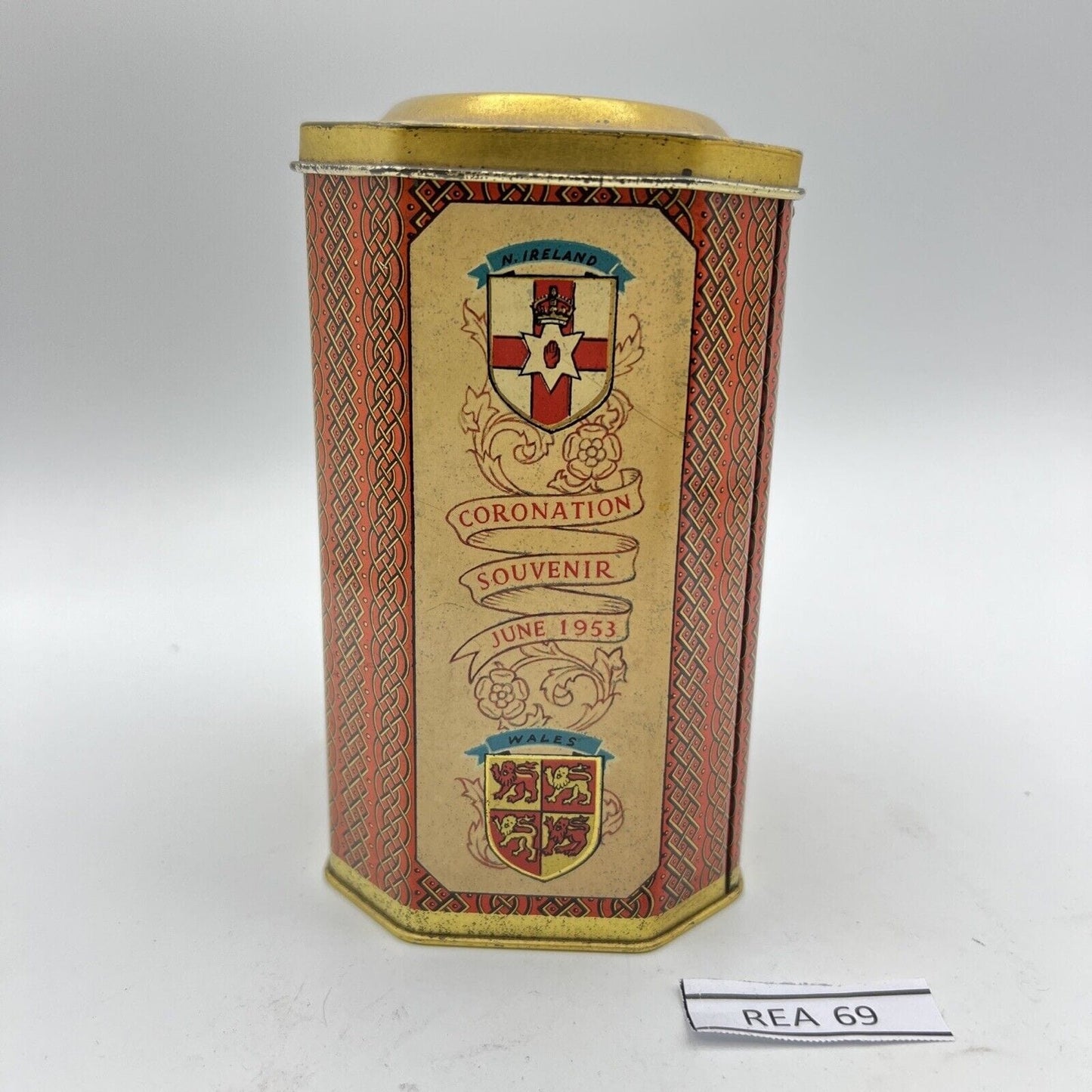 Antica Scatola in latta inglese incoronazione Regina Elisabetta II 1953 Reale di Categoria Collezionismo:Collezioni diverse:Scatole di latta