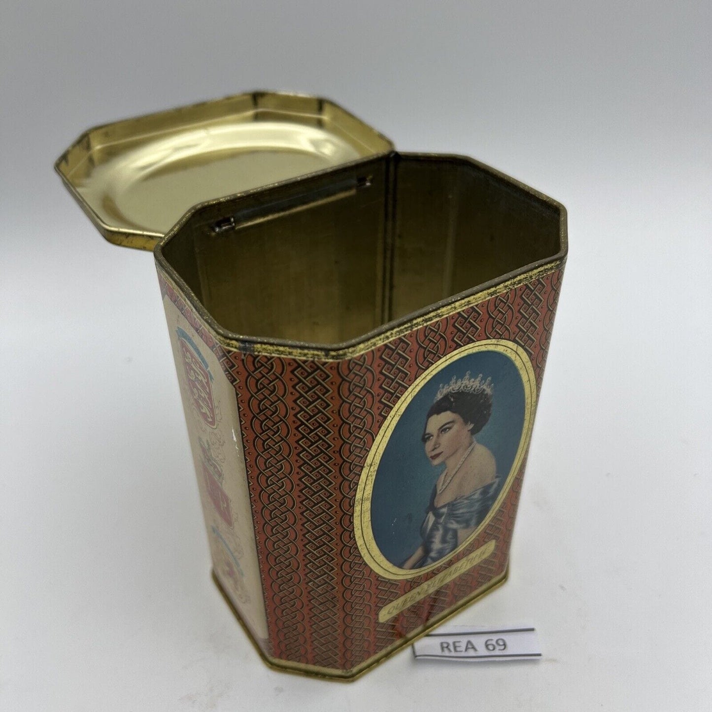 Antica Scatola in latta inglese incoronazione Regina Elisabetta II 1953 Reale di Categoria Collezionismo:Collezioni diverse:Scatole di latta