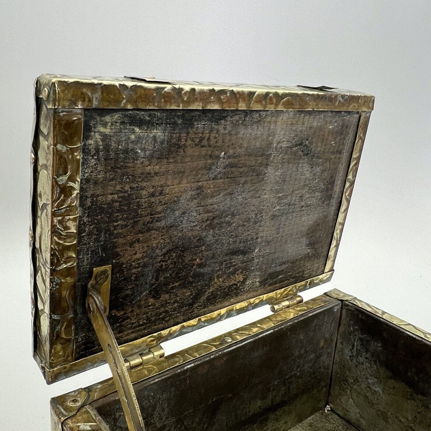 Antica Scatola in legno e ottone Cofanetto vintage Inglese contenitore per tè Categoria altro