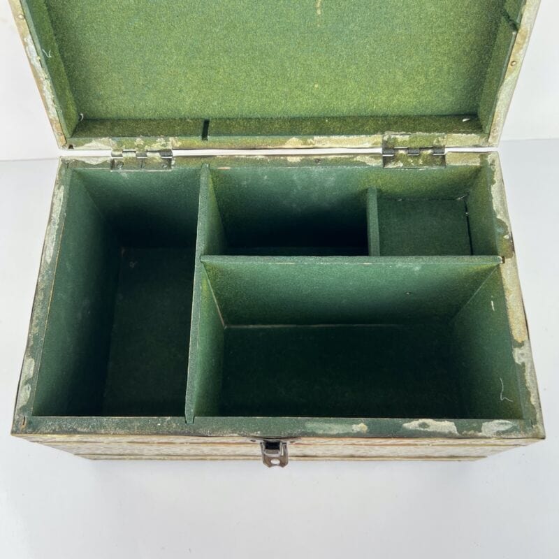 Antica Scatola in legno ottone Cofanetto vintage Veliero Inglese contenitore A Categoria Ottone