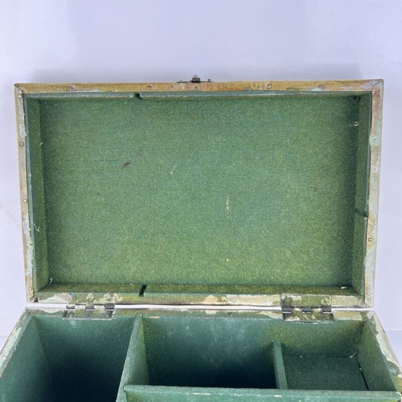 Antica Scatola in legno ottone Cofanetto vintage Veliero Inglese contenitore A Categoria Ottone