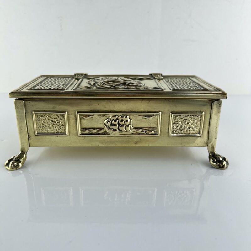 Antica Scatola in legno ottone Cofanetto vintage Veliero Inglese d' epoca 1940 Categoria  altro