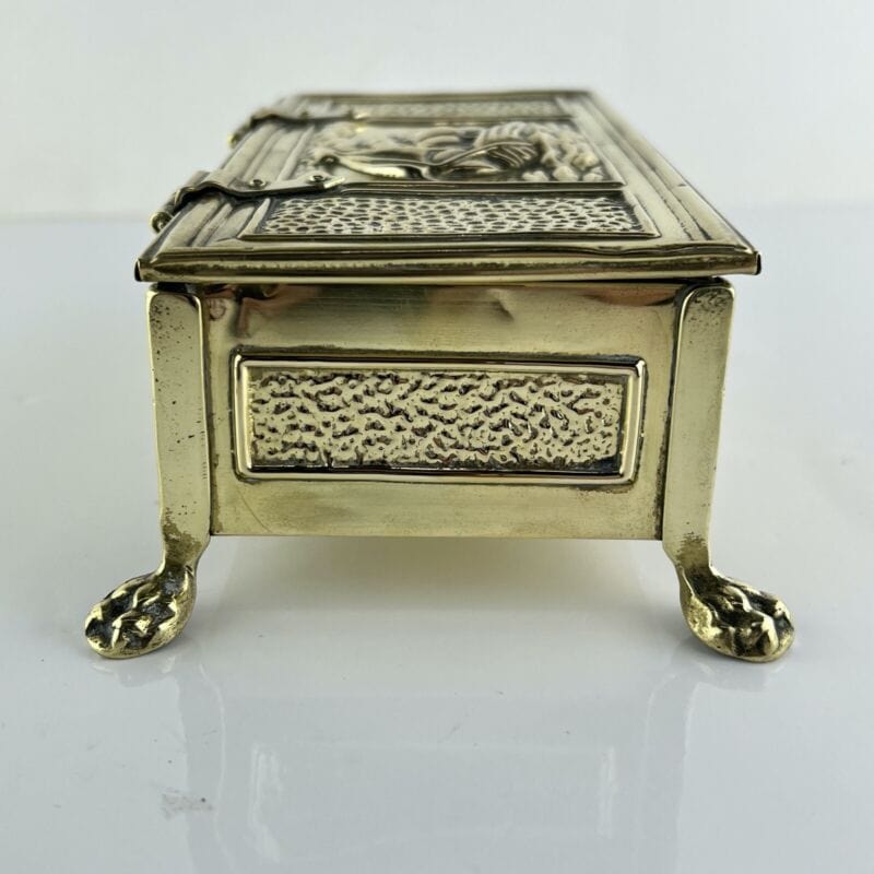 Antica Scatola in legno ottone Cofanetto vintage Veliero Inglese d' epoca 1940 Categoria altro