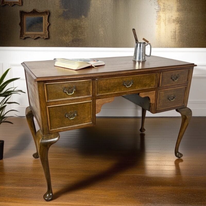 Antica scrivania scrittoio classico tavolo in legno stile Queen Anne per ufficio Categoria Scrittoi & Ribalte