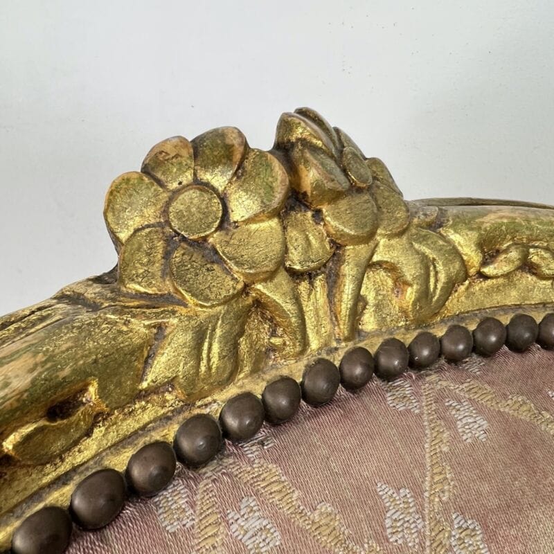 Antica sedia con braccioli poltrona in legno oro stile Luigi XVI Barocco dorata Categoria  Arredamento