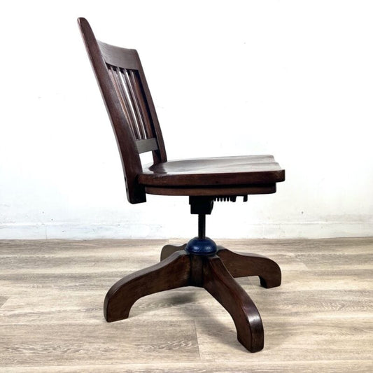 Antica sedia da scrivania girevole in legno inglese ufficio epoca 800 regolabile Categoria  Sedie