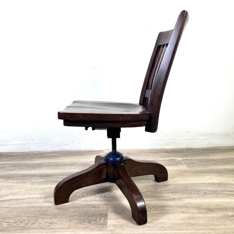 Antica sedia da scrivania girevole in legno inglese ufficio epoca 800 regolabile Categoria  Sedie