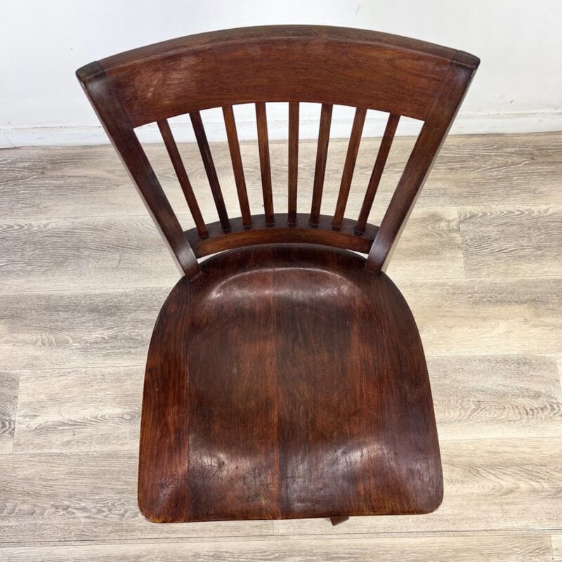 Antica sedia da scrivania girevole in legno inglese ufficio epoca 800 regolabile Categoria  Sedie