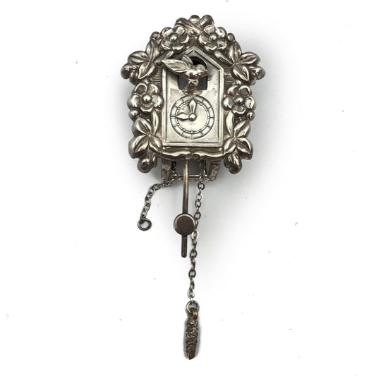 Antica spilla CORO Pegasus anni '60 Orologio a Cucu Fermaglio per Pelliccia Categoria  Bigiotteria & Accessori