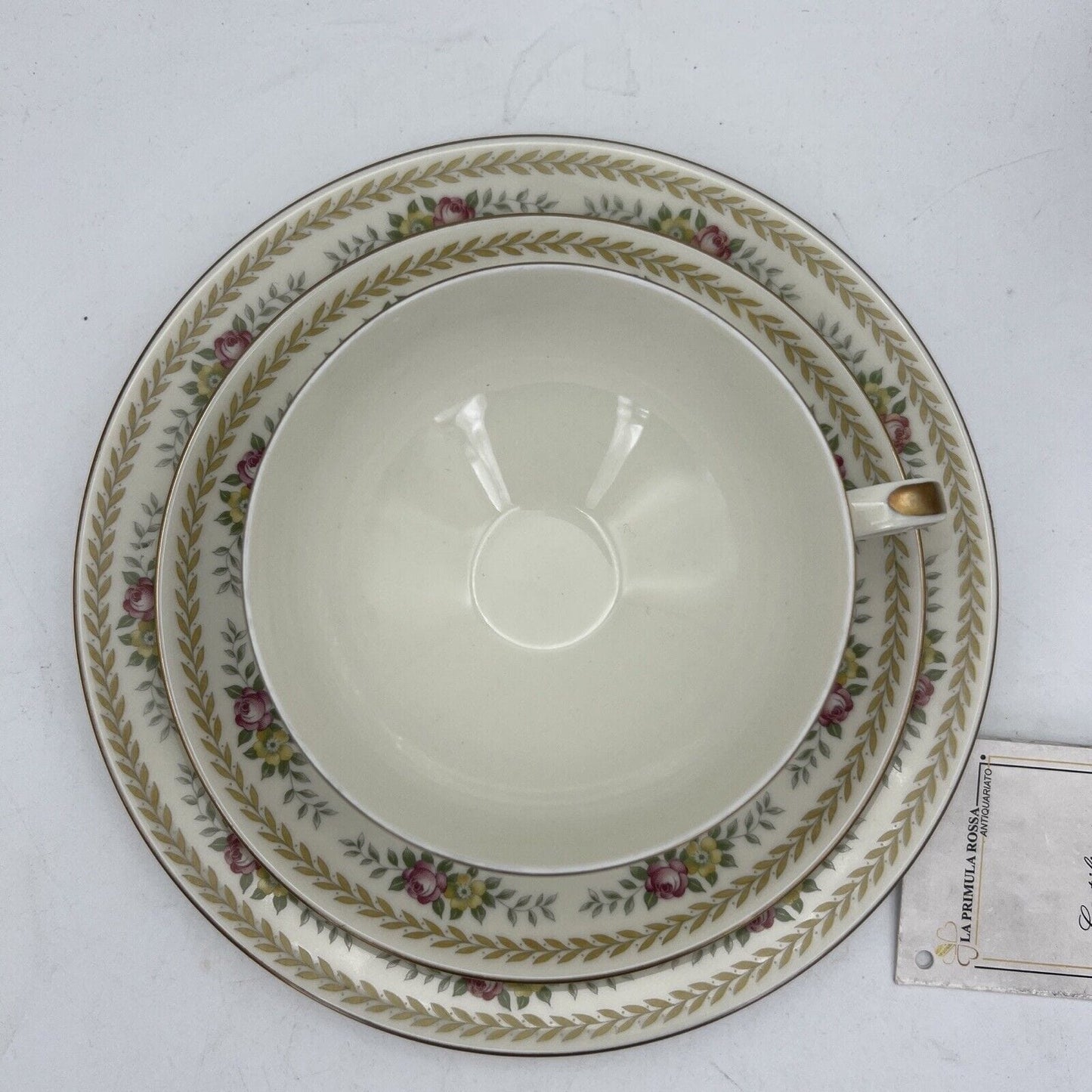 Antica tazza da tè the in porcellana tedesca Bavaria Thomas Trio Decoro fiori Categoria Servizio tazze - Tazze