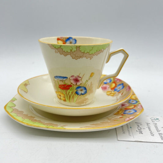 Antica tazza da tè the trio in porcellana Inglese stile Decò anni '30 con fiori Categoria  Servizio tazze - Tazze