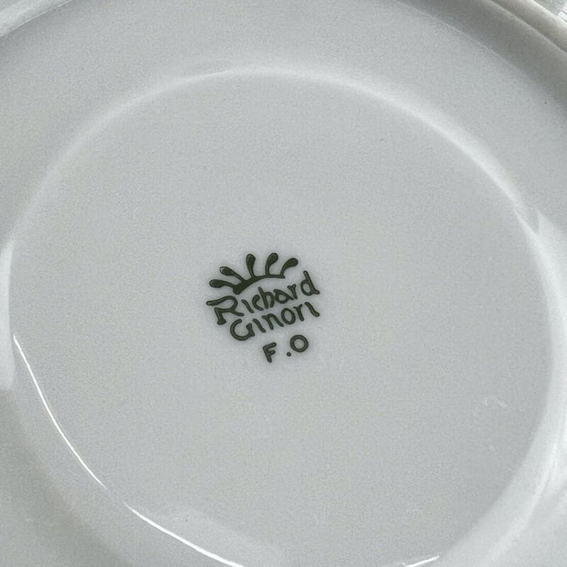 Antica Tazza da the te in porcellana Richard Ginori con piattino Fiori Verde Oro Categoria  Servizio tazze - Tazze