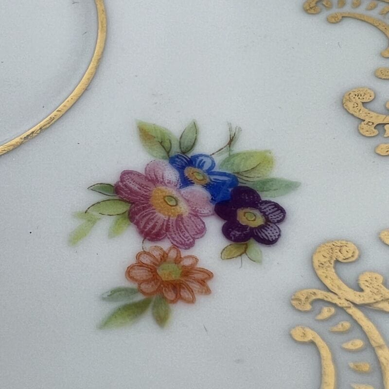 Antica Tazza da the te in porcellana Richard Ginori con piattino Fiori Verde Oro Categoria  Servizio tazze - Tazze