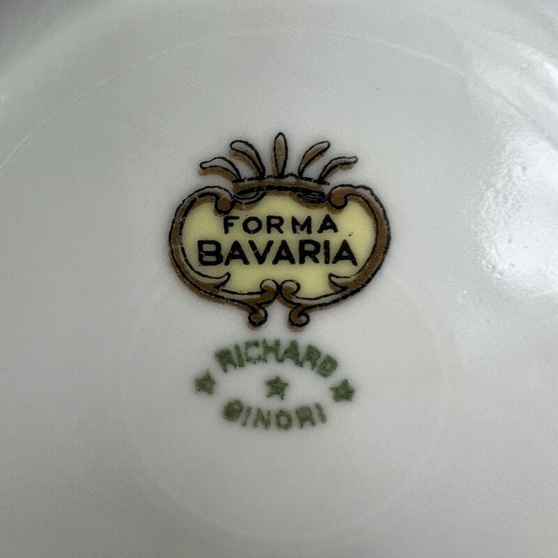 Antica Tazza da the te in porcellana Richard Ginori con piattino Fiori Verde Oro Categoria  Servizio tazze - Tazze