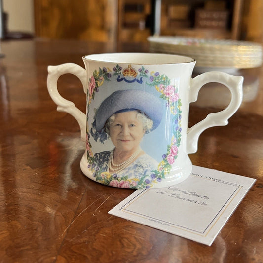 Antica Tazza Mug in Ceramica Inglese Regina Madre Elisabetta Casa Reale 100 anni Categoria  Boccali