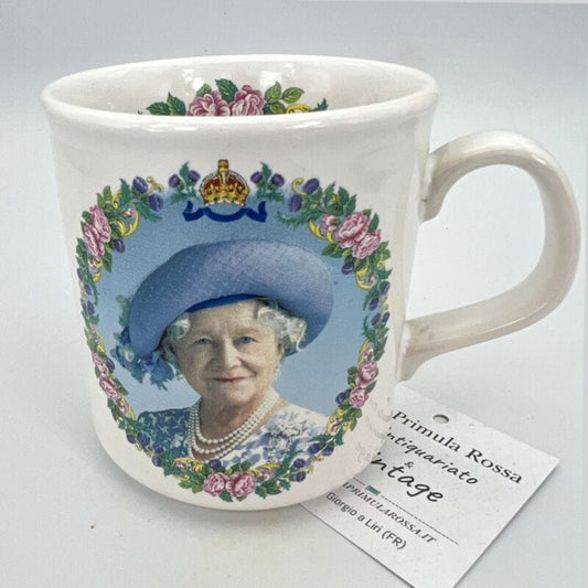 Antica Tazza Mug in Ceramica Inglese Regina Madre Elisabetta Casa Reale 100 anni Categoria  Ceramiche e Porcellane