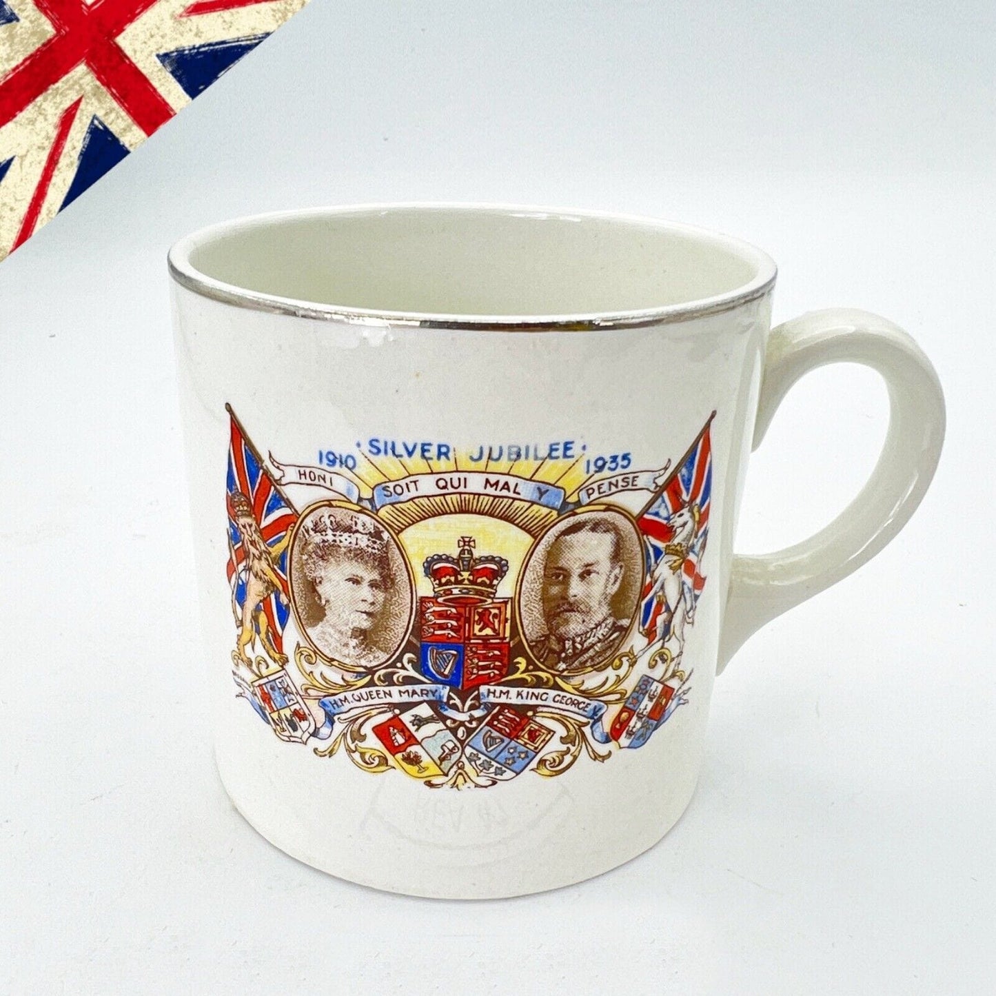 Antica Tazza Mug in porcellana Inglese Re Giorgio V Casa Reale commemorativa Categoria Arte e antiquariato:Porcellana e ceramica:Altro porcellana e ceramica