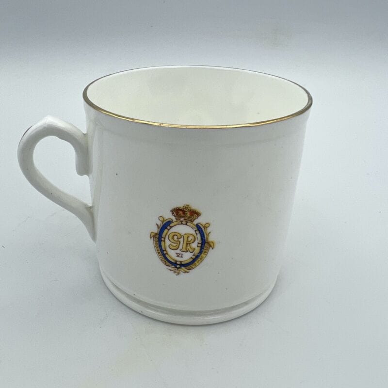 Antica Tazza Mug in porcellana Inglese Re Giorgio VI Casa Reale commemorativa Categoria Ceramiche e Porcellane