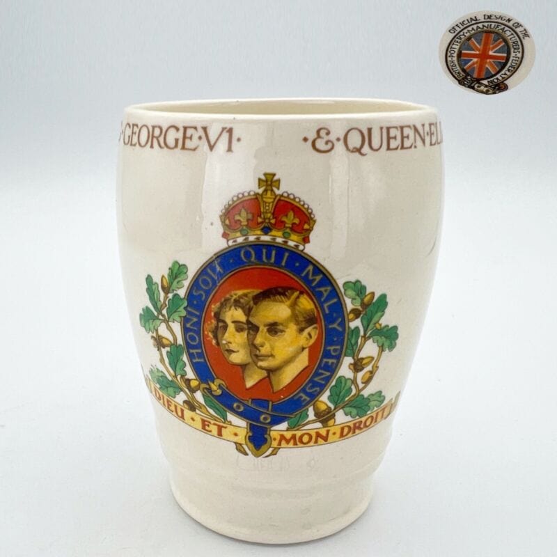 Antica Tazza Mug in porcellana Inglese Re Giorgio VI Casa Reale commemorativa Categoria Arte e antiquariato:Porcellana e ceramica:Altro porcellana e ceramica