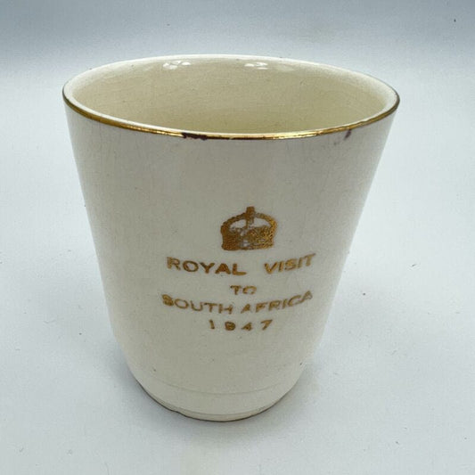 Antica Tazza Mug Inglese Casa Reale Re Giorgio VI visita Sud Africa 1947 Categoria  Ceramiche e Porcellane