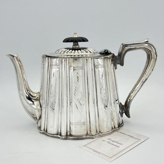 Antica Teiera inglese in argento silver plated sheffield caffettiera d'epoca XX Categoria  Sheffield & Argento