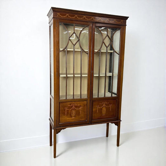 Antica Vetrina piccola cristalliera vetrinetta libreria in legno d' epoca 900 Categoria  Vetrine