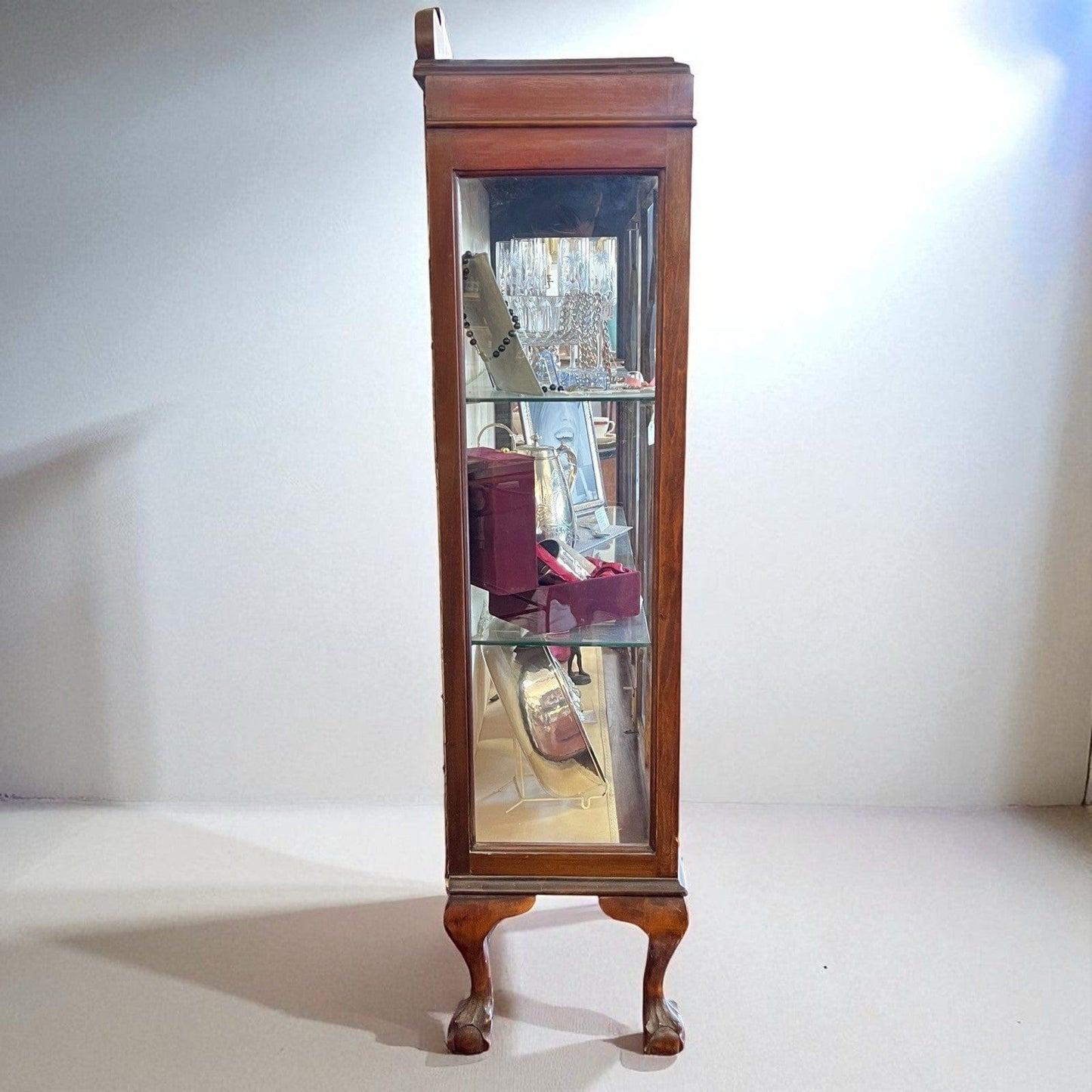 Antica Vetrina piccola cristalliera vetrinetta libreria inglese d' epoca 900 Categoria Vetrine