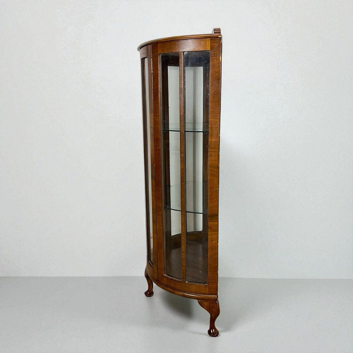 Antica Vetrina piccola cristalliera vetrinetta Stile Art Deco Anni '30 in Noce Categoria Vetrine