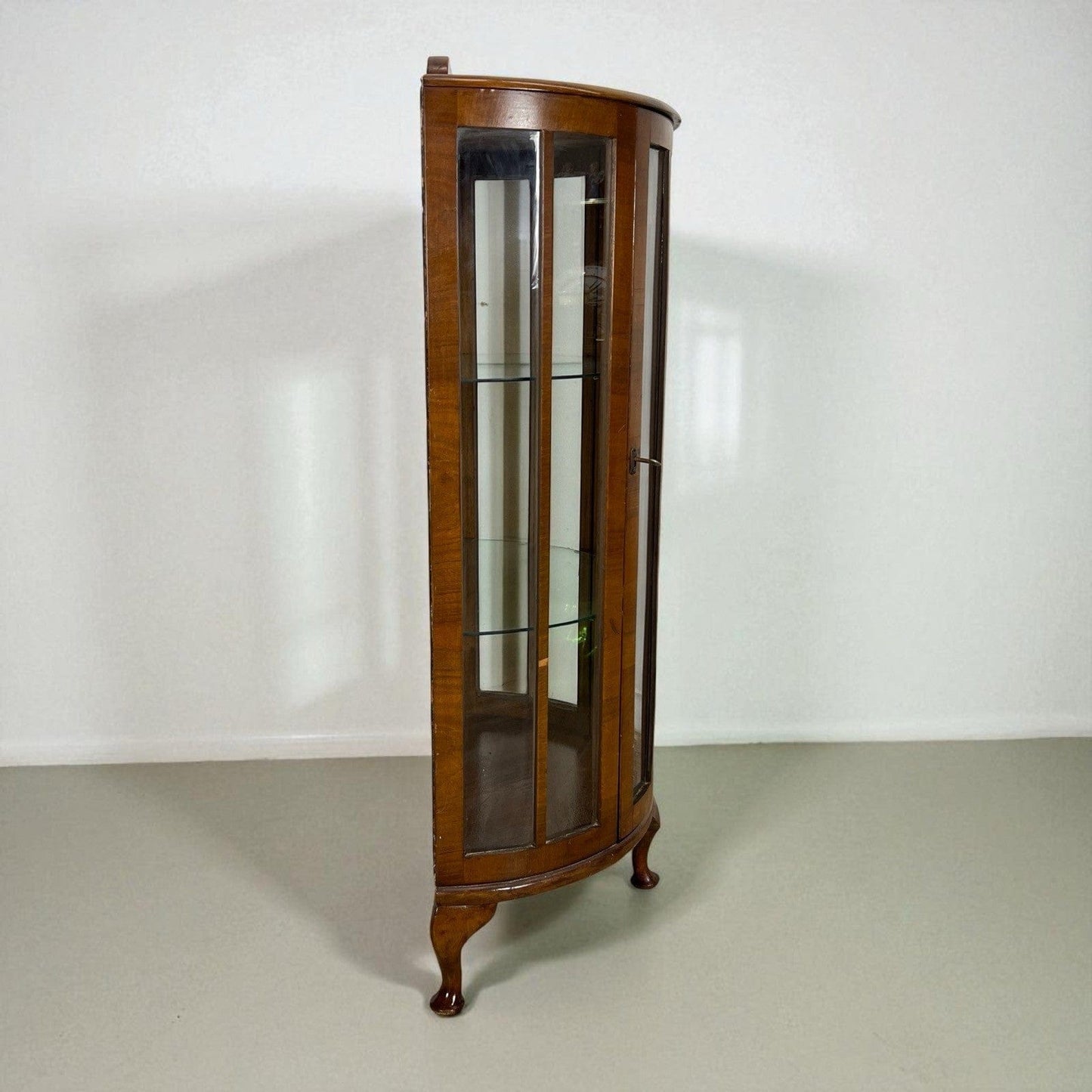Antica Vetrina piccola cristalliera vetrinetta Stile Art Deco Anni '30 in Noce Categoria Vetrine